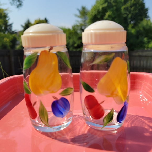 Painted Fruit Cream & Sugar Salt & Pepper ~ 1960s ~ Gay Fad ~ Bartlett Collins ? - Picture 4 of 10
